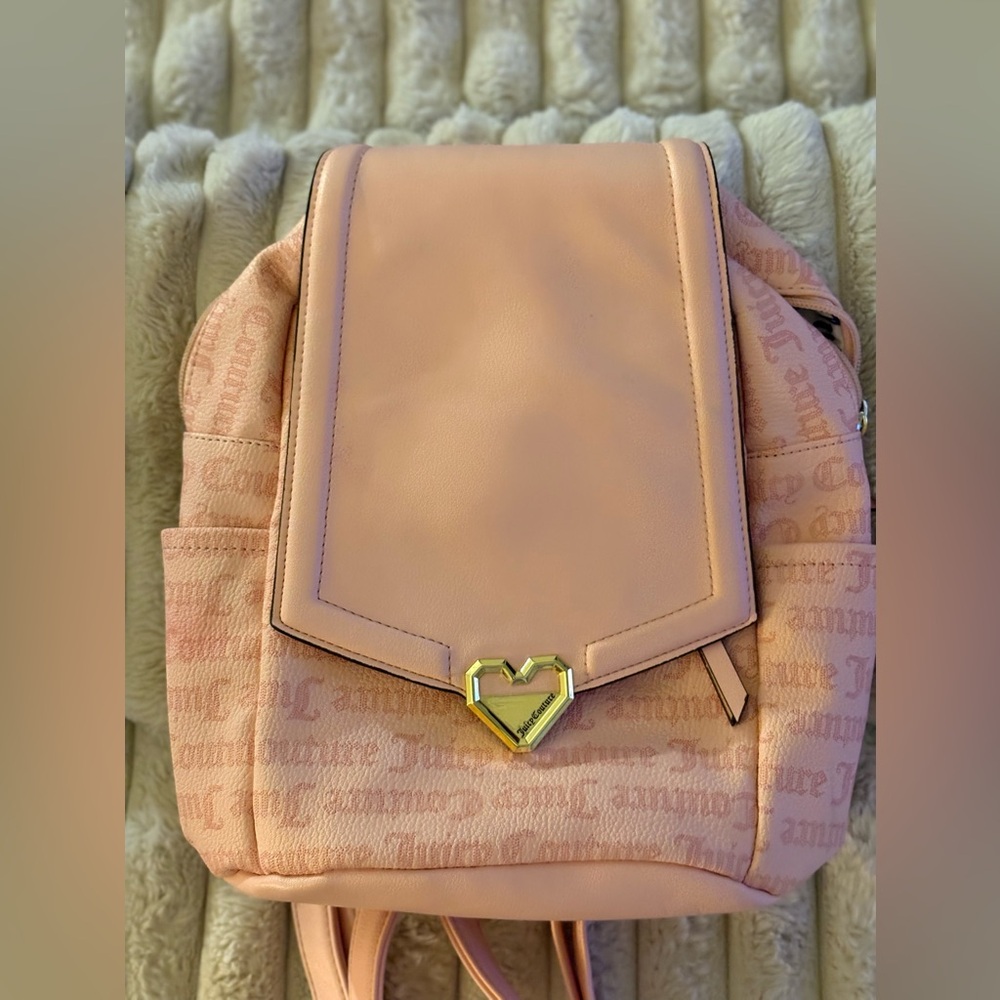 Juicy Couture Blush Pink Backpack with Heart Clasp